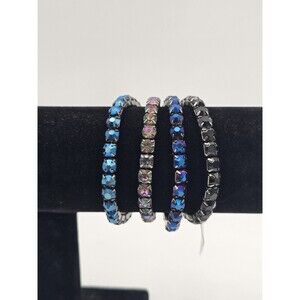 Set Of 4 I.N.C. Bracelets Stretch Sparkle AB Macy's International Concepts Blue